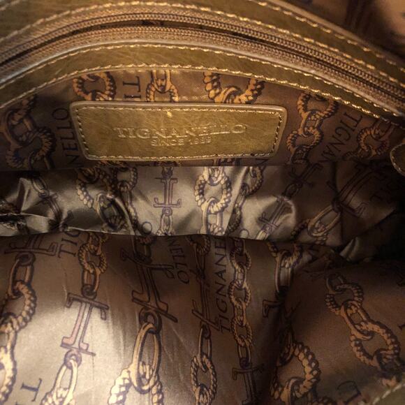 Tignanello Brown Suede Leather Colorblock Shoulder Bag Purse Gently Used - Picture 13 of 14